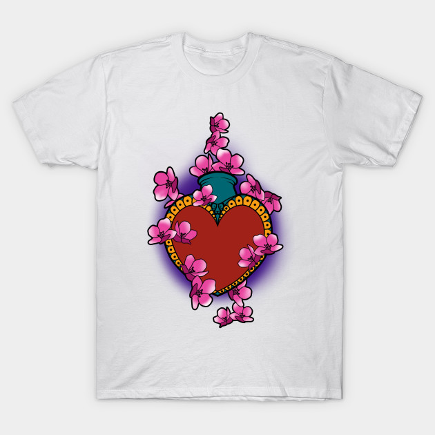 Cashed heart with cherry blossom confetti